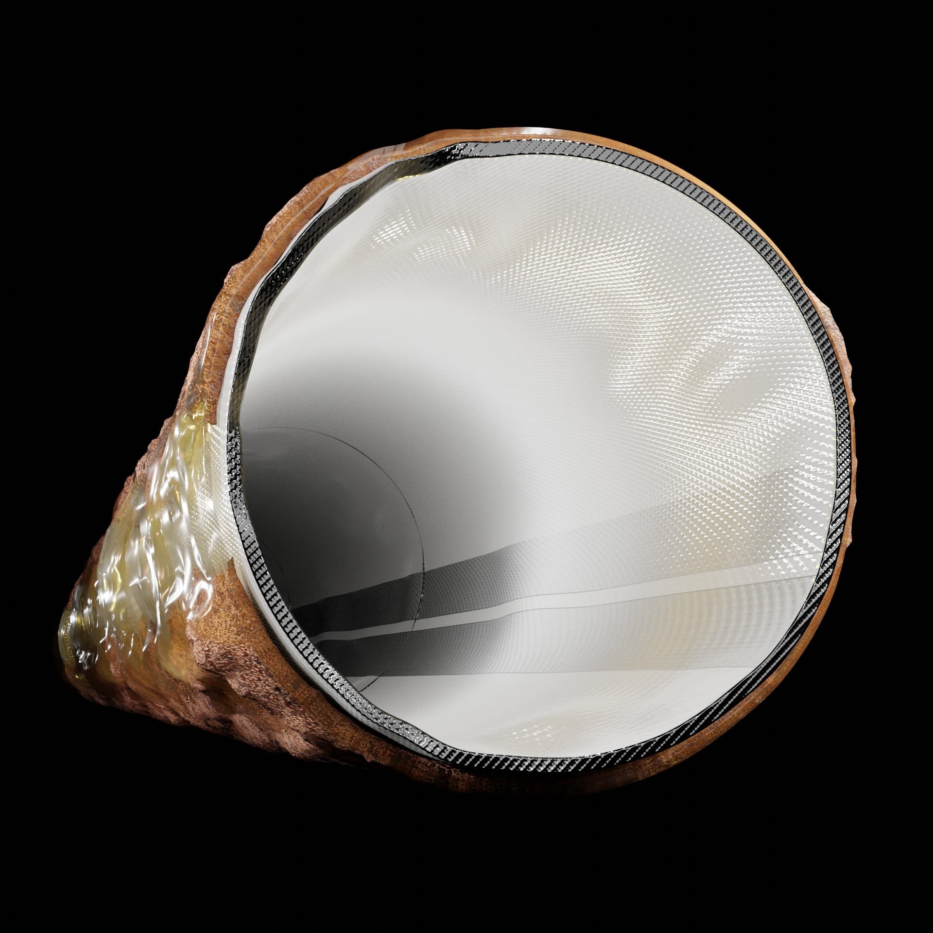 Cross-section of a clay pipe rehabilitated with a smooth structural liner
