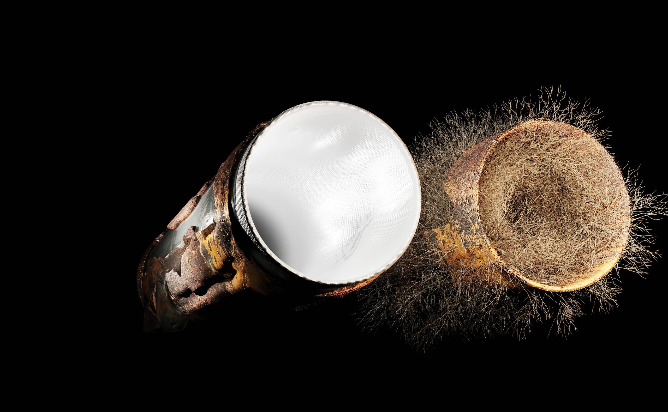 Damaged sewer pipe interior showing deteriorated host pipe condition before repair